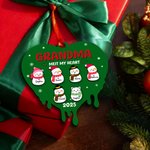 Personalized 1-8 Cute Snowmen Snowflake Wooden Ornament Fridge Magnet with Name and Text Home Decor Christmas Gift for Family Friends