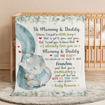 Coperta morbida personalizzata a forma di foglia di elefante con nome e titolo Decorazione per l'asilo nido Festa della mamma Regalo per la festa del bambino per i neonati Mamma Nuovi Nonni