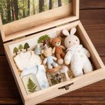 Personalized Cartoon Jungle Animals Wooden Memory Storage Box with Name and Text Birthday Baby Shower Gift for Newborn Parent
