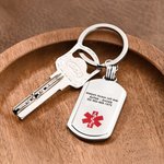 Personalisierte Identifikation medizinisches Alarmsymbol ID Tag Schlüsselanhänger mit persönlichen Informationen Notfall Überleben Geburtstag Geschenk für Freunde Familie