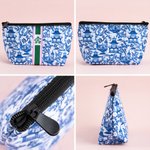 Personalized Chinoiserie Monogrammed Mahjong Tiles Pouch Makeup Bag with Initials Travel Accessory Christmas Birthday Gift for Mahjong Lovers