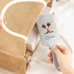 Personalised Cute Cartoon Quirky Girl Paddle Air Cushion Comb with Name and Handle Ribbon Makeup Tool Christmas Birthday Gift for Women Girls