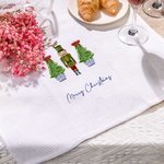 Personlig akvarell julgran Chinoiserie nötknäppare kökshandduk med text köksinredning julklapp för familj vänner