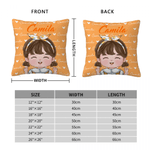 Personalized Cute Kid Cartoon Character Throw Pillow Cover with Name Home Decor Christmas Birthday Gift for Boys Girls