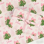 Personalisierte Coquette Bogen rosa Weihnachtsbaum Geschenkpapier mit Namen Geschenk Dekoration Weihnachten Party Favors für Mädchen