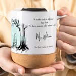 Personalized Classic Winnie the Pooh 13 oz Ceramic Coffee Mug with Cork Bottom and Title & Surname Teacher's Day Birthday Gift for Teacher