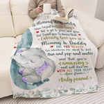 Coperta morbida personalizzata a forma di foglia di elefante con nome e titolo Decorazione per l'asilo nido Festa della mamma Regalo per la festa del bambino per i neonati Mamma Nuovi Nonni
