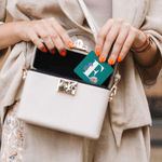 Personalised Birth Flower Double-Sided 1X 2X PU Leather Makeup Mirror with Initial and Name Birthday Wedding Anniversary Gift for Women Girls