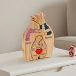 Puzzle di famiglia in legno personalizzato con cuore innamorato e 2-8 nomi, decorazione da scrivania, regalo di compleanno e anniversario per la famiglia.