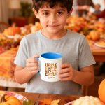 Personalized In My Pumpkin Spice Era Multicolour Ceramic Coffee Mug with Name and Coaster Thanksgiving Gift for Family Friends