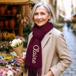 Personalised Super Soft Warm Scarf with Embroidered Name Fashion Accessory Birthday Christmas Gift for Couples Family Women