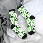 Personalised Badminton Volleyball Sport Check Soft Breathable Crew Mid-Calf Socks with Name Birthday Anniversary Gift for Sport Lovers