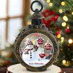 Personalisiertes Schneemann LED-Kerze Ornament mit 1–14 Namen Herz oder Pfotenabdruck Weihnachtsdeko Geschenk für Familie