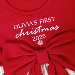 Abito tutù personalizzato con fiocco per il primo Natale della bambina con nome e anno Regalo di Natale per le bambine