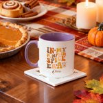 Personalized In My Pumpkin Spice Era Multicolour Ceramic Coffee Mug with Name and Coaster Thanksgiving Gift for Family Friends