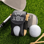 Personalized Multicolor PU Leather Monogrammed Golf Ball Tee Holder Bag with Initial and Name Sport Accessories Birthday Gift for Golf Players Lovers