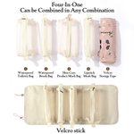 Personalised Birth Flower Cartoon Character 4-In-1 PU Leather Makeup Bag with Name Travel Essentials Wedding Party Birthday Gift for Women