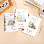 Personalized Classic Winnie the Pooh Spiral A5 Notebook with Text Title and Surname Christmas Birthday Gift for Teachers