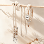 Personalized Paw Bone Heart Adjustable Braided Pet Collar with Name Tassel and Rope Daily Use Pet Birthday Anniversary Gift for Pet Owner Lover