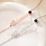 Personalized Photo Projection Necklace with Name Dainty Jewelry Birthday Anniversary Gift for Girlfriend Mother Woman