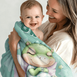 Personalized Stars Moons Clouds Sweet Dream Cartoon Animals Soft Throw Blanket with Name Home Decor Birthday Christmas Gift for Kids