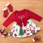 Abito tutù personalizzato con fiocco per il primo Natale della bambina con nome e anno Regalo di Natale per le bambine