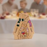 Puzzle di famiglia in legno personalizzato con cuore innamorato e 2-8 nomi, decorazione da scrivania, regalo di compleanno e anniversario per la famiglia.