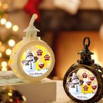 Personalisiertes Schneemann LED-Kerze Ornament mit 1–14 Namen Herz oder Pfotenabdruck Weihnachtsdeko Geschenk für Familie