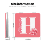 Personalised Birth Flower Double-Sided 1X 2X PU Leather Makeup Mirror with Initial and Name Birthday Wedding Anniversary Gift for Women Girls