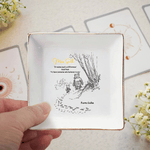 Personalized Classic Winnie the Pooh Ceramic Trinket Jewelry Tray with Name and Heartfelt Message Appreciation Christmas Gift for Mom Teacher