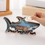 Personalised Wooden Shark Shape Storage Box with Name Birthday Summer Travel Gift for Ocean Lovers Shark Lovers