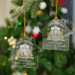 Personalized Christmas Tree with Bow New House Acrylic Ornament with Name and Year Tree Decoration First Christmas Gift for New Home Newlyweds