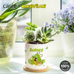 Personalized Long-Tailed Leopard Marsupilami Ceramic Planter Pot with Bamboo Tray Christmas Birthday Gift for Friend Family  | Callie × Marsupilami®