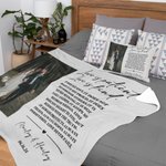 Personalizada Love is Patient Kind Foto suave manta con nombre y fecha Día de San Valentín Aniversario de boda Regalo para la pareja