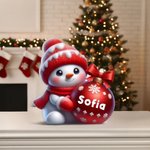 Ornamento natalizio personalizzato con nome pupazzo di neve multicolore regalo di Natale per amici e familiari