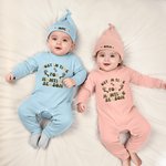 Personalisierte gerade rechtzeitig für die Jagd Saison 100% Baumwolle Baby Strampler Hut Set mit Namen Outdoor-Aktivität Outfit Jagd Saison Geschenk für Neugeborene Babys