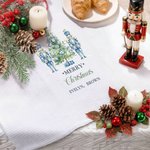 Personalised Nutcracker Chinoiserie Christmas Tree Kitchen Towel with Name Kitchen Decor Christmas Gift for Family Friend