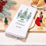 Personalised Nutcracker Chinoiserie Christmas Tree Kitchen Towel with Name Kitchen Decor Christmas Gift for Family Friend