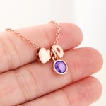 Collier pendentif fleur étoile coeur personnalisé avec pierre de naissance et initiale Noël Anniversaire Cadeau pour enfants Filles