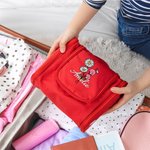 Personalised Birth Flower Bouquet Name Multi-Compartment  Toiletry Bag with Mirror and Hanging Hook Portable Travel Essential Birthday Gift for Women