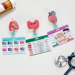 Personalised Human Organs Pills Anesthesia Machine Retractable Shaker Badge Reel with Name and Buddy Appreciation Nurse Week Gift for Nurse Doctor