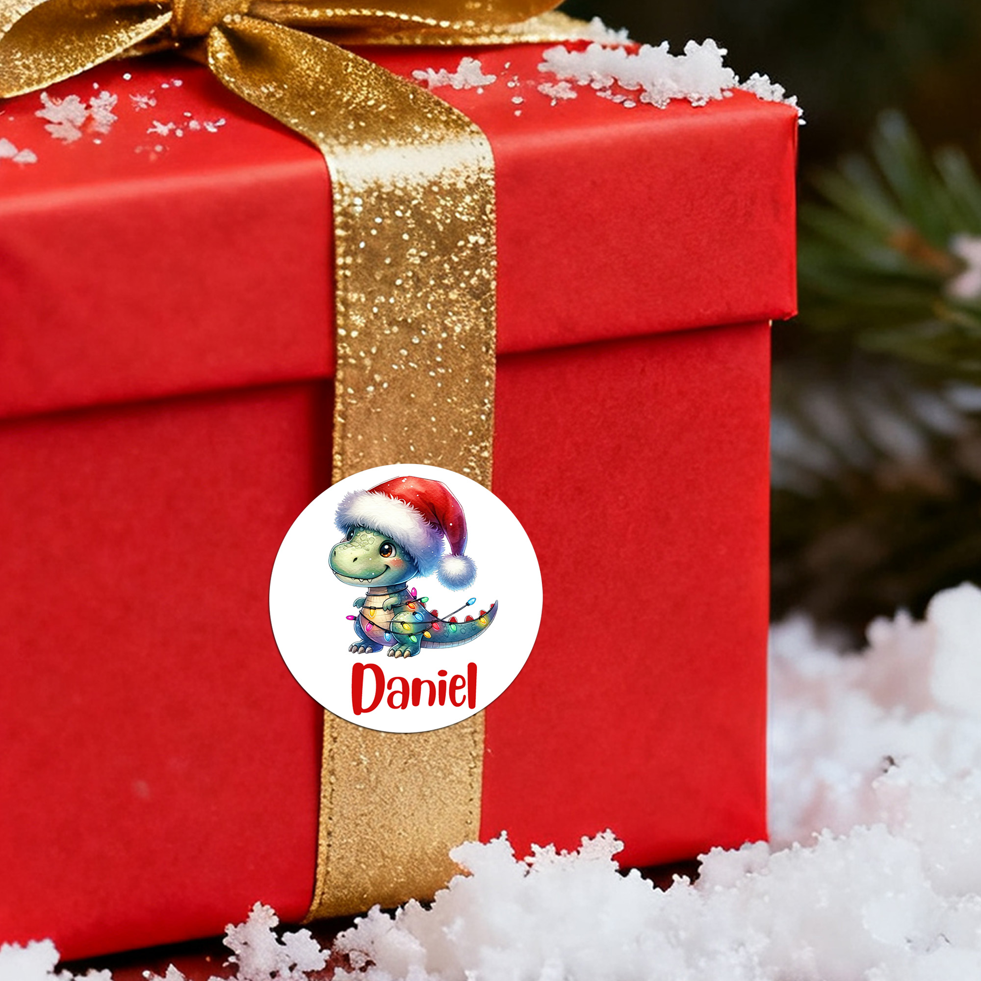 Etiquettes autocollantes étanches personnalisées avec nom Décoration de Noël pour garçons filles enfants