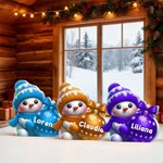 Ornamento natalizio personalizzato con nome pupazzo di neve multicolore regalo di Natale per amici e familiari