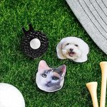 Personalized Photo Golf Ball Marker with Magnetic Hat Clip with Name Father's Day Birthday Gift for Golf Lover