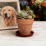 Personalized Pet Name Engraved Dog Ears Plant Pot with Text Garden Decor Pet Loss Sympathy Memorial Gift for Dog Lovers