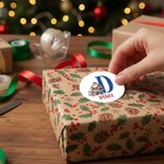 Personalizzato Santa iniziale adesivi impermeabili nome etichette fai da te decorazione regalo carino Natale Festival festa favori per gli amici della famiglia