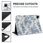 Personalized Toile De Jouy Design Pad Case Protective Cover for iPad with Initial Daily Use Christmas Birthday Gift for Family Friends