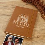 Taccuino di caccia personalizzato in pelle di animali selvatici con testo di registrazione Accessorio per compleanno e anniversario dei cacciatori.