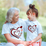 Personalised Heart Design Family T-shirt Sweatshirt with Kid‘s Names Christmas Mother's Day Birthday Gift for Mom Grandma Kid