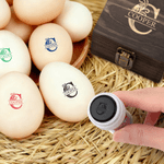 Personalized Farm Name and Initial Safe Egg Stamp with Food Grade Ink and Wooden Box Birthday Christmas Gift for Family Farmer Breeder